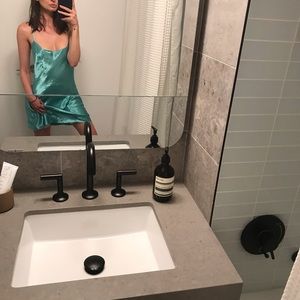 Teal slip dress